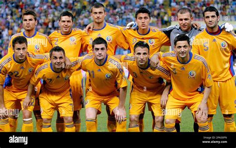 Romanias National Soccer Team Players Top Row From Left Adrian Mutu