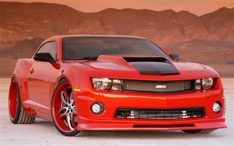 Red Chevrolet Camaro SS in the desert HD desktop wallpaper : Widescreen ...