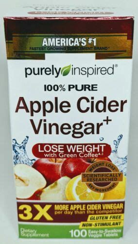 Purely Inspired Apple Cider Vinegar 100 Count Ebay