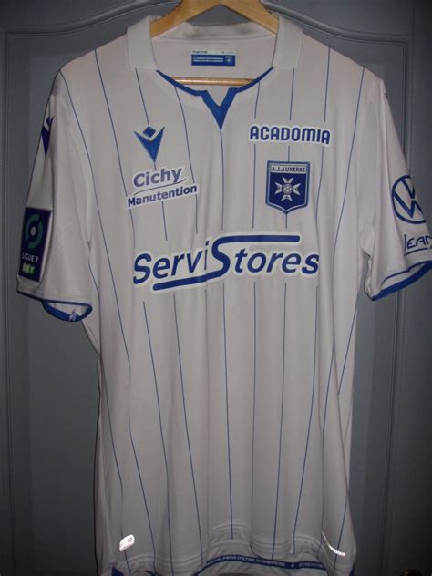 Auxerre Home Football Shirt 2020 2021 Sponsored By ServiStores