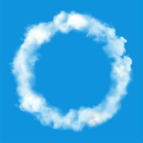 Cloud in sky, round circle fluffy cloudy air frame 23497301 Vector Art ...