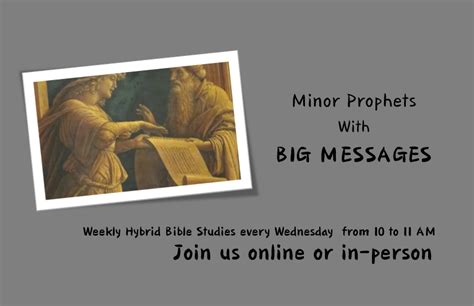 Minor Prophets With Big Messages Learning Knox Presbyterian Church