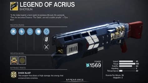 Destiny How To Get Legend Of Acrius Exotic Heavy Shotgun