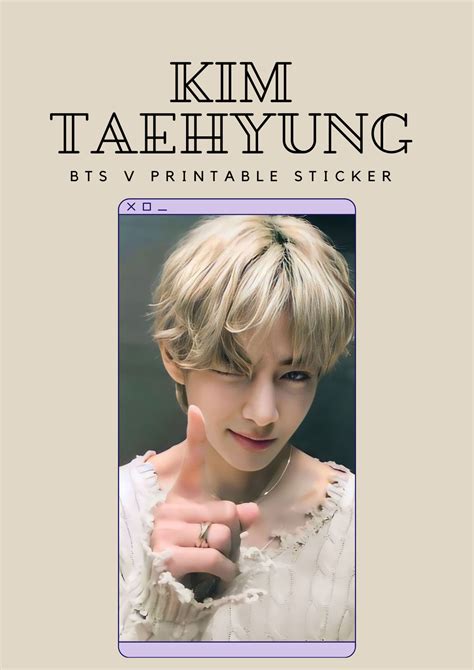 Kim Taehyung Stickers Bts V Sticker For Laptop Planner And Phone Case