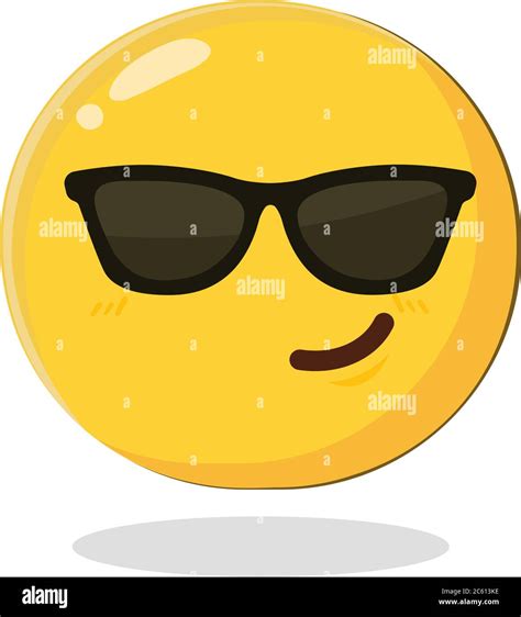 Emoticono Sonriente Y Lindo Con Gafas De Sol Negras Dibujo De Dibujos