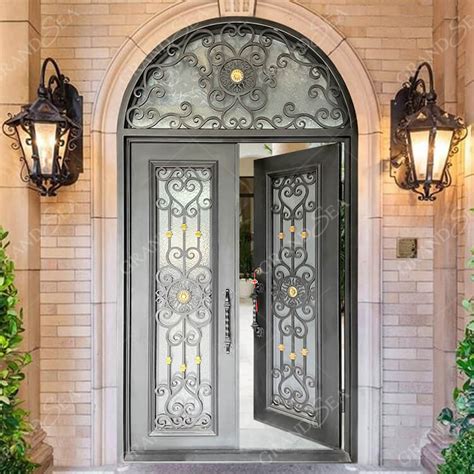 Best Outdoor Double Prehung Eyebrow Arched Top Wrought Iron Doors Chinaoutdoor Double Prehung