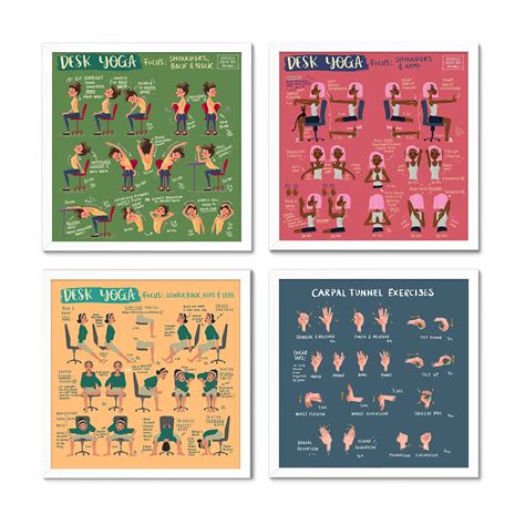 Desk Yoga - **Bestsellers Bundle** | Office Yoga Print | Yoga at your ...