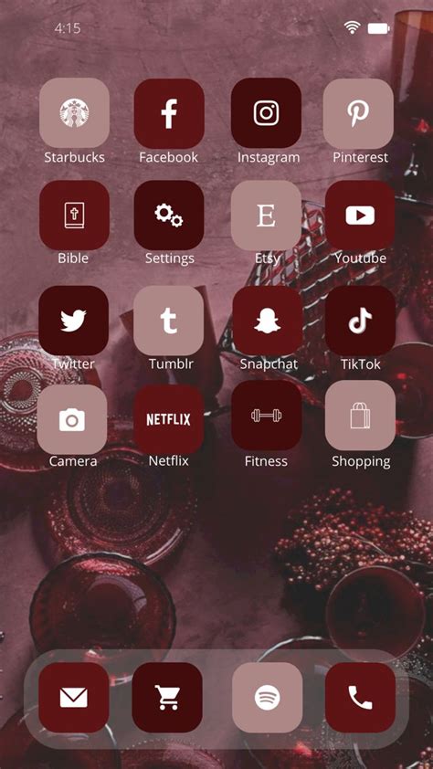 Ios Android Wine Aesthetic App Icons Pack Laconicearthlingshop