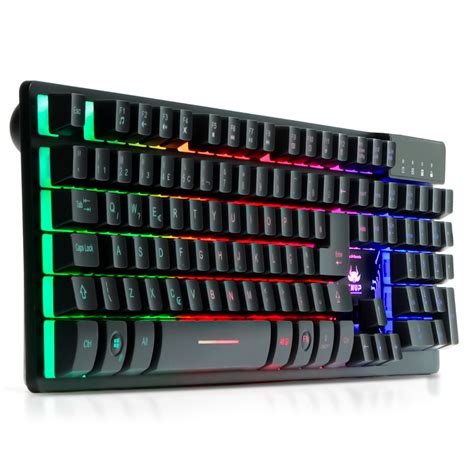 Teclado Gamer Semi Mec Nico Led Rgb Atalho Multim Dia Anti Ghosting