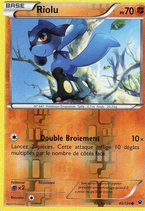 Riolu Reverse carte Pokémon 45 124 Pokémon XY Impact des destins