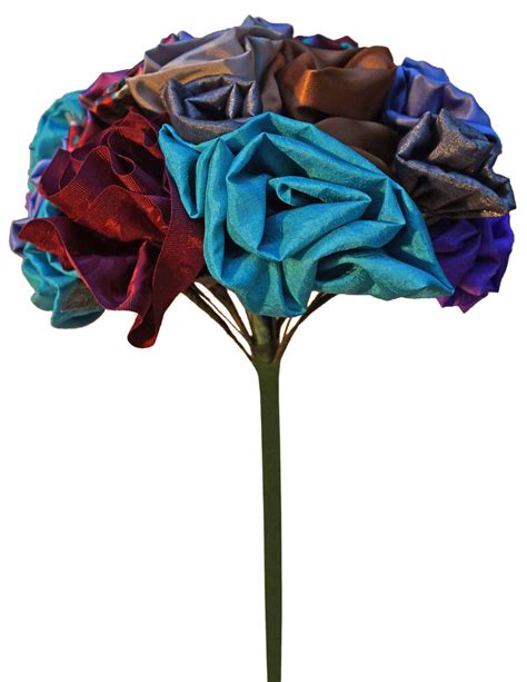 Red, Turquoise & Silver Rose Bouquet – Karen Tiede Studio