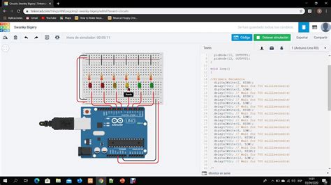 Secuencia De LEDs Utilizando El Simulador Tinkercad YouTube