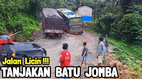 JALAN LICIN Truck Bus Dan Mobil Gagal Menanjak Di Tanjakan Extrime