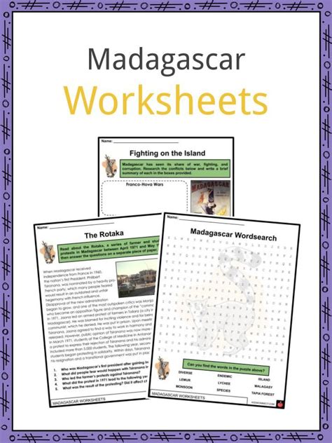 Madagascar facts worksheets history geography for kids – Artofit