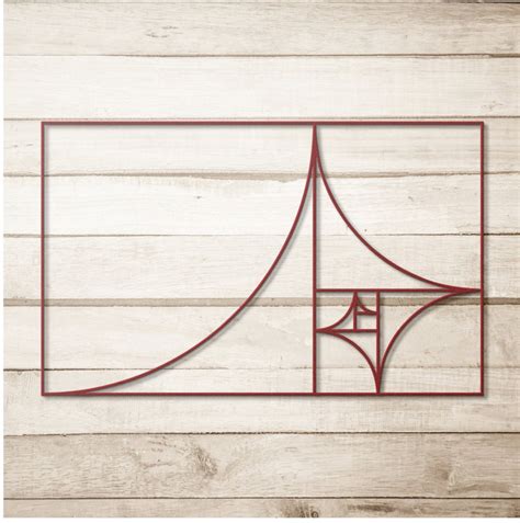 Fibonacci Wall Art Metal Sign, Golden Ratio Art, Fibonacci Numbers Wal ...