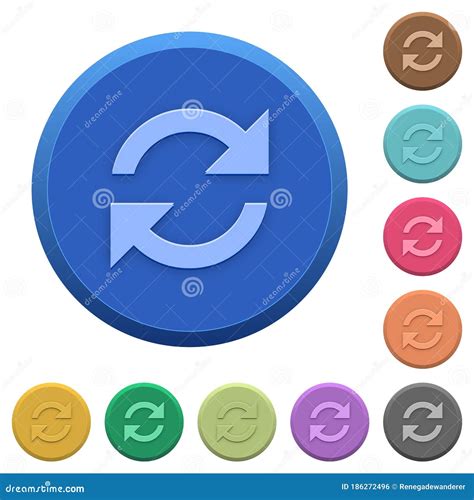 Embossed Refresh Buttons Stock Vector Illustration Of Blue 186272496