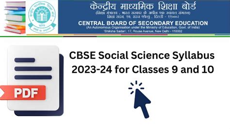 Cbse Social Science Syllabus For Classes And