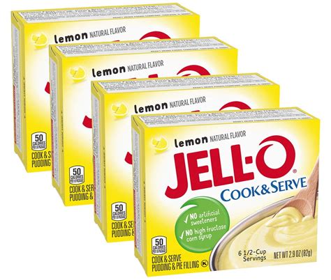 Jell O Cook And Serve Pudding And Pie Filling Lemon29 Ounce Pack Of 4