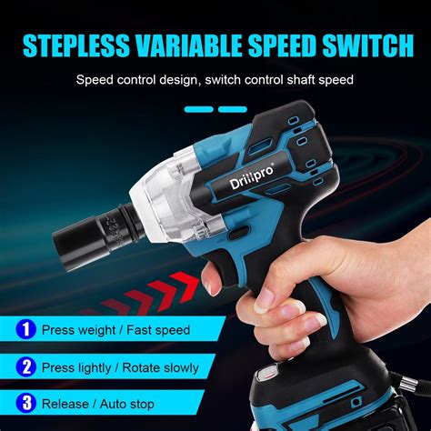 Drillpro 388VF Brushless Cordless Electric Impact Wrench