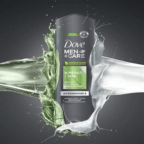 Dove Men Care Elements Minerals Sage Body Face Wash 18 Oz 4 Ct