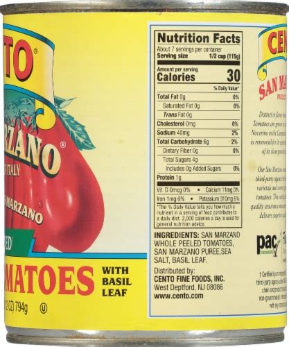 Cento® San Marzano® Certified Peeled Tomatoes, 28 oz - Smith’s Food and Drug