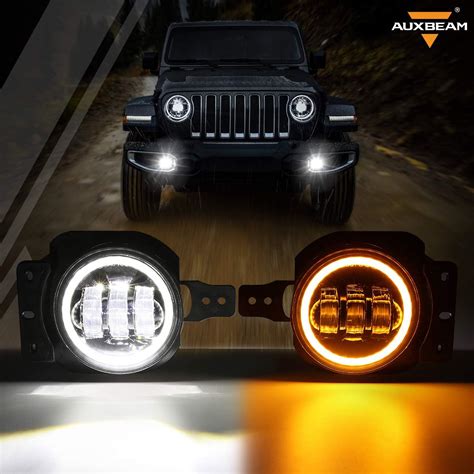 Amazon Auxbeam 4 Inch LED Fog Lights For Wrangler JL JLU Unlimited