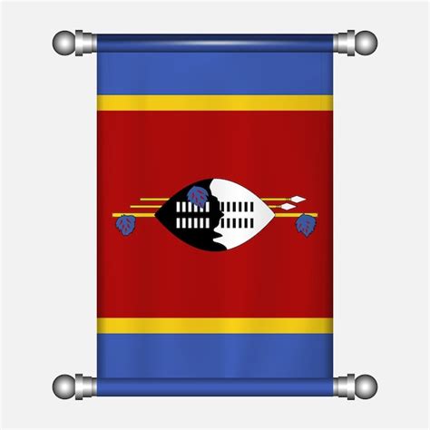 Bandera Realista Colgada Del Bander N De Swaziland Vector Premium