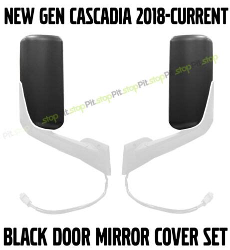 Freightliner Cascadia 2018 2019 2020 Black Door Mirror Cover Set Left