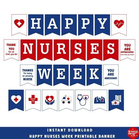 Nurse Week Banner Printable Nurse Appreciation Banner Bulletin Board