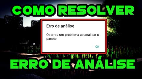 COMO RESOLVER O ERRO DE ANÁLISE DO MINECRAFT PE YouTube