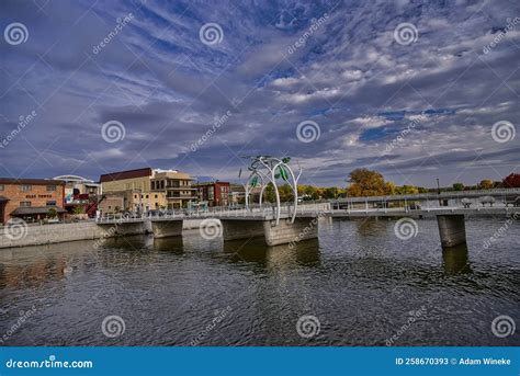 Janesville Rock River Bridge In The Festival Area Of Downtown