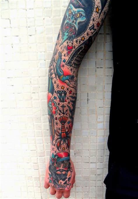 Top 59 Traditional Tattoo Sleeve Ideas [2021 Inspiration Guide]