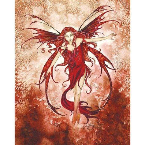 Amy Brown Fire Element Fairy Art Ceramic Tile 2900