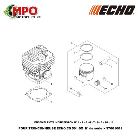 Cylindre Piston ECHO Pour CS 501SX ORIGINE 233 20