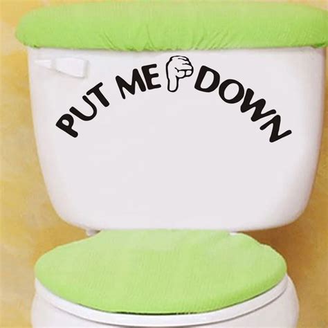 Creative Design Put Me Down Sign Gesture Toilet Seat Sticker Reminder