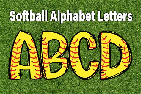 Softball Alphabet Doodle Font Sport Day1 Graphic By Digital Creative