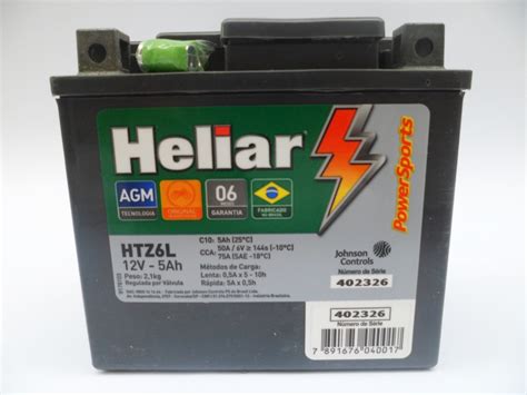 Bateria Moto Original Heliar 5ah Htz6z Fan Titan Bros 150 R 199 90