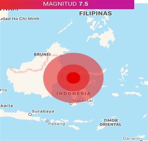 Un terremoto de magnitud 7 5 remeció el norte de Indonesia