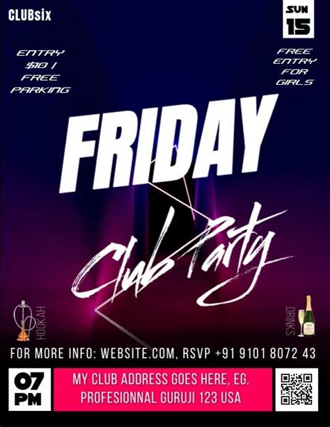 Friday Club Party Template Postermywall