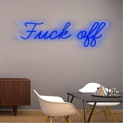 BONOCO Letrero de neón personalizado con luz LED de neón para fuck Off