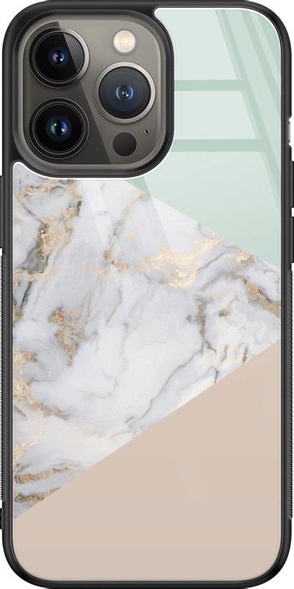 Apple Iphone Pro Max Case Glass Marble Pastel Mix Hard Case