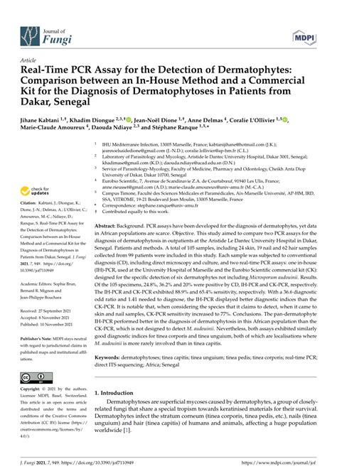 (PDF) Real-Time PCR Assay for the Detection of Dermatophytes ...