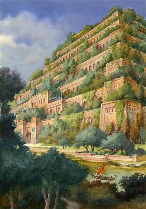 Hanging Gardens Of Babylon Art Print by English School