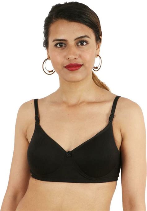 Emosis Women Black Bralette Cotton Blend Heavily Padded Bra Pack Of 1