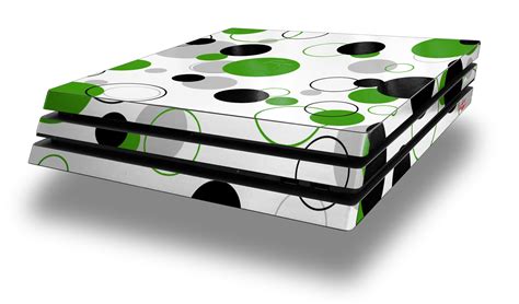 Sony PS4 Pro Console Skins Lots of Dots Green on White | WraptorSkinz