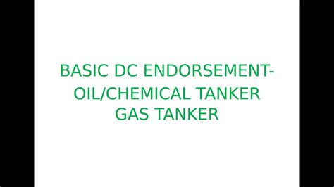 How To Apply For Basic Dc Endorsement Oil Chemical Tanker Gas