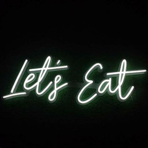 Let S Eat Led Light Sign Neon Look Sign For Cafe And Kitchen Decor