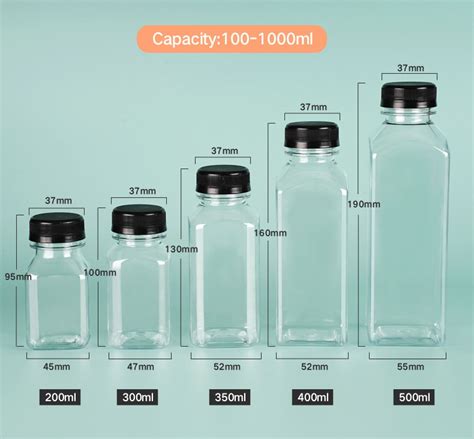 China 100ml 150ml 200ml 300ml PET Plastic Juice Bottle With Cap