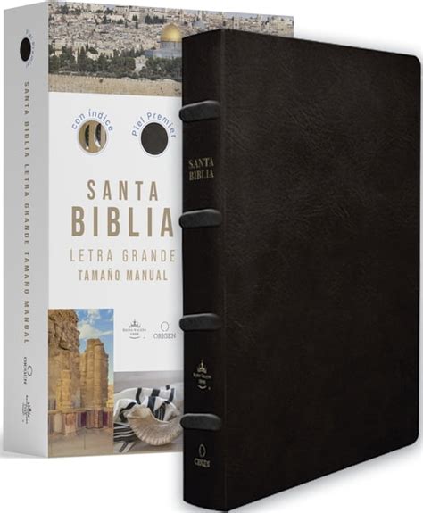 Biblia Reina Valera Letra Grande Piel Premier Negro Ndice