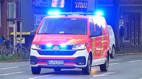 NEUER GW FN GW FN Der Berufsfeuerwehr Hannover Auf Einsatzfahrt Mit